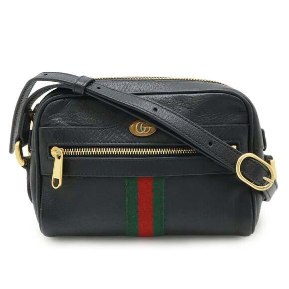 GUCCI Black Leather Pochette Shoulder Bag - Picture 1 of 9